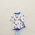 Small Tree Print Binding Suit Children's Cotton Suit