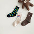Spring and autumn letter cartoon baby socks striped wave dot color matching socks