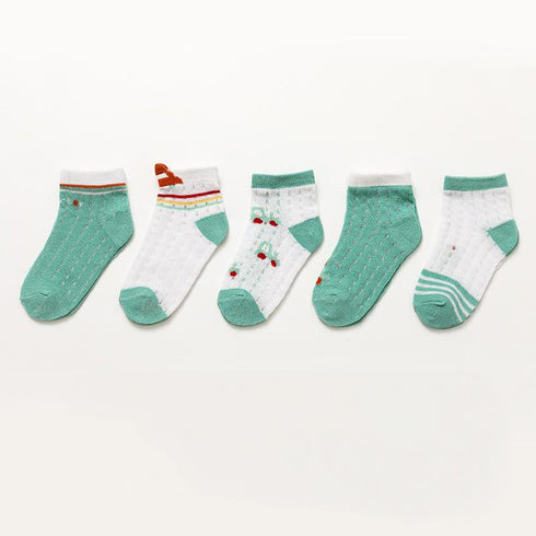Children's Cartoon Lace Socks (five Pairs)