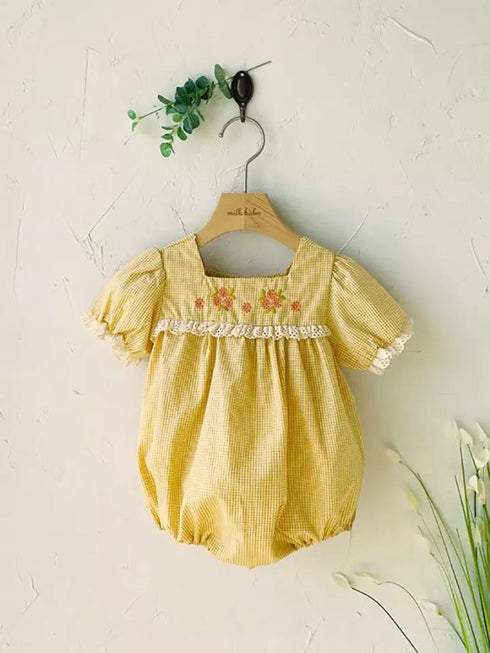 Embroidered Bubble Pants Princess Climbing Suit Fart Skirt BODYSUIT