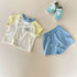 Children's Short Sleeve Set Contrast Two Piece Set