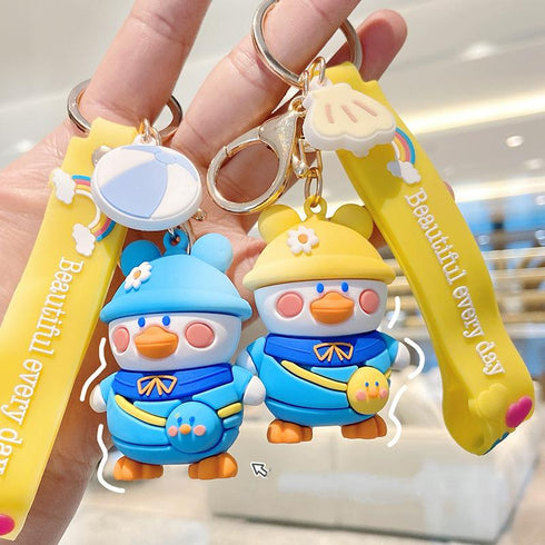 Doll Key Chain Pendant Cute Cartoon Little Yellow Duck Pendant Creative Backpack Pendant Couple Pendant