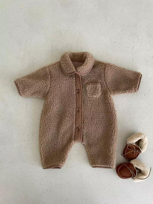 Winter Baby Edge Open Button Mao Mao Thickened Climbing Clothing