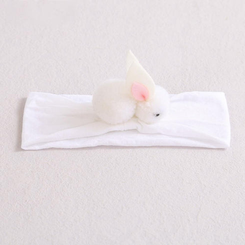 Cute plush bunny hair accessories baby soft elastic headband newborn headband