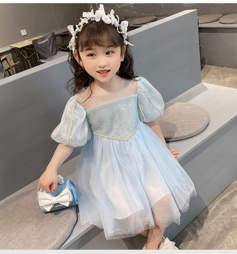 Summer New Girls Style Princess Dress Girls Party Mesh Dress