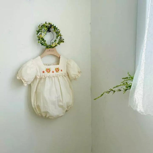 Embroidered Bubble Pants Princess Climbing Suit Fart Skirt BODYSUIT