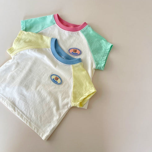 Children's Short Sleeve Set Contrast Two Piece Set