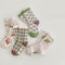 Plaid fruit baby socks lace color matching socks
