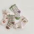 Plaid fruit baby socks lace color matching socks