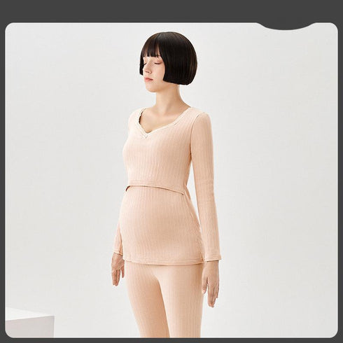 Pregnant women nursing thermal underwear fall/winter pajamas set