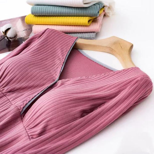 Spring and Autumn Nursing Pregnant Women's Jacket Home Pajamas