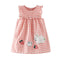Summer New Girls Short Sleeve Plaid Dress Cartoon Decorative Children's Skirt