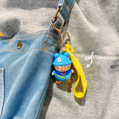 Doll Key Chain Pendant Cute Cartoon Little Yellow Duck Pendant Creative Backpack Pendant Couple Pendant