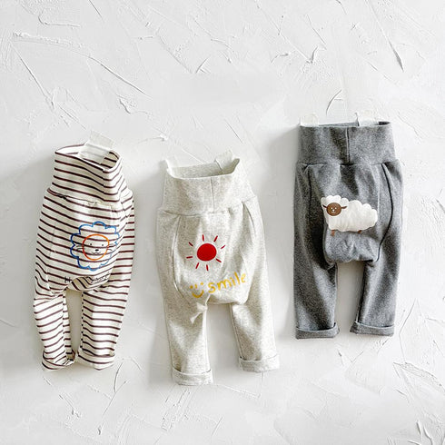 Baby High Waist Cartoon Printed Fart Pants