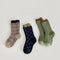 Color matching diamond baby socks double needle striped socks