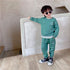 Sports suit retro smiley face stitching suit brother and sister suit