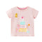 Summer New Girls Printed Cartoon Short Sleeve Three-dimensional Decorative Girls Round Neck T-shirt