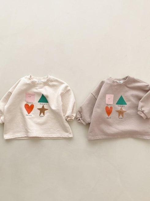 Children's autumn and winter pullover sweater baby padded sweater long sleeve printed top