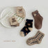 Bear Plaid baby socks striped cartoon color matching socks