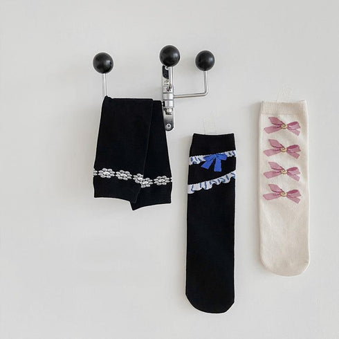 Bow baby socks flower color matching socks