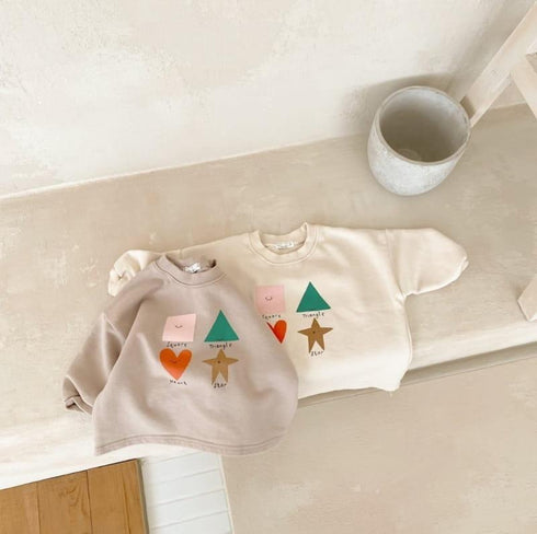 Children's autumn and winter pullover sweater baby padded sweater long sleeve printed top