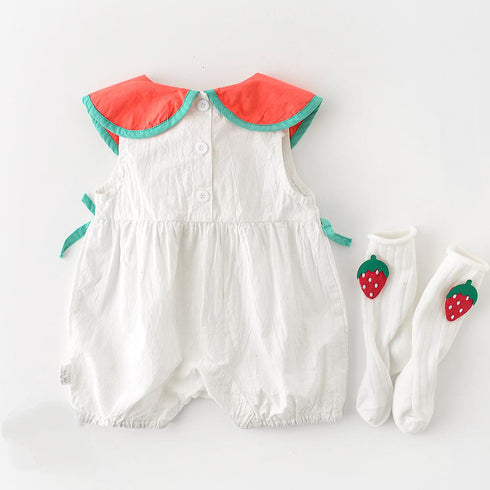 Summer Cute Watermelon Collar Cool Sleeveless Fart BODYSUIT