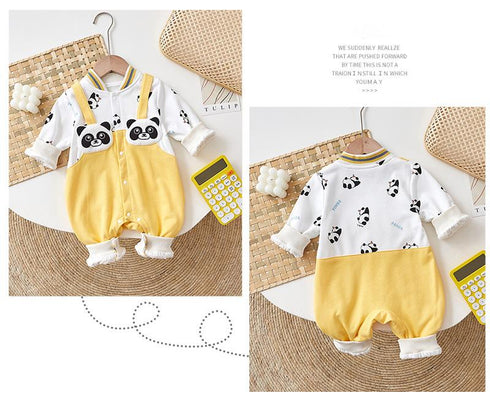 Autumn Dress Boy Baby Jumpsuit Cute Bear Outside Suit