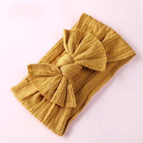 Baby Hair Band Jacquard Wide Edge Bow Children's Hair Band