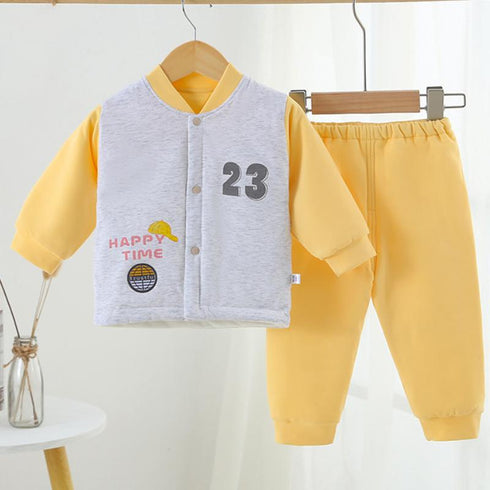 Autumn And Winter Baby Underwear Set Warm Padded Two-piece Set