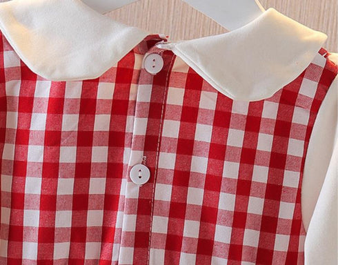 Girls' Dress Baby Girl Doll Neck Long Sleeve Cotton Princess Skirt