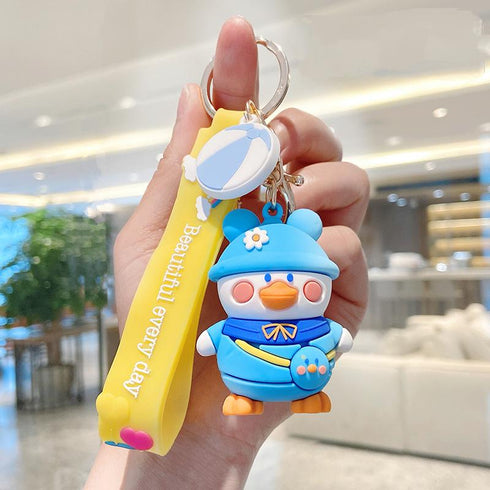 Doll Key Chain Pendant Cute Cartoon Little Yellow Duck Pendant Creative Backpack Pendant Couple Pendant