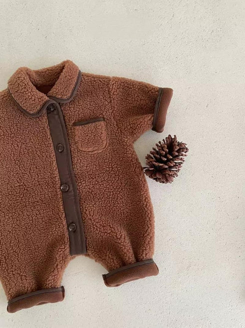 Winter Baby Edge Open Button Mao Mao Thickened Climbing Clothing