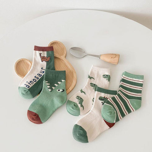Dinosaur baby socks striped letter color matching socks