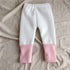Infant plus velvet leggings stitching warm plus velvet pants