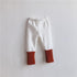 Infant plus velvet leggings stitching warm plus velvet pants
