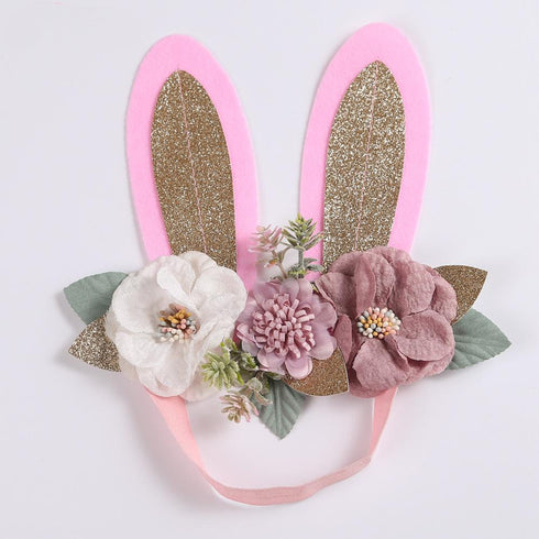 Cute Cloth Simulation Splicing Rabbit Ear Baby Headband