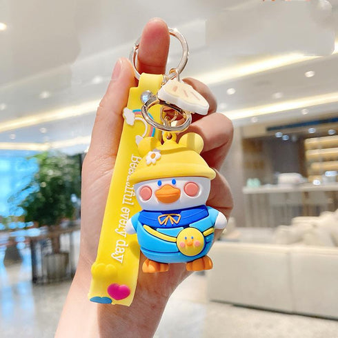 Doll Key Chain Pendant Cute Cartoon Little Yellow Duck Pendant Creative Backpack Pendant Couple Pendant