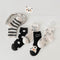 Black and white baby bear socks striped letter color matching socks