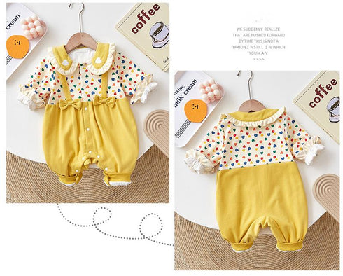Net Red Baby Autumn Clothes Female Baby Out Clothes Newborn Jumpsuit Spring And Autumn Suit 100 Days One Year Old Climbing Clothes