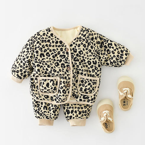Infant suit plus velvet padded two-piece set