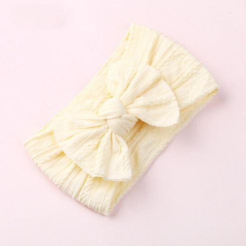 Baby Hair Band Jacquard Wide Edge Bow Children's Hair Band
