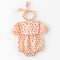 Bowknot Printed Large Lapel Bodysuit Hairband