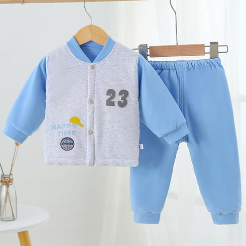 Autumn And Winter Baby Underwear Set Warm Padded Two-piece Set