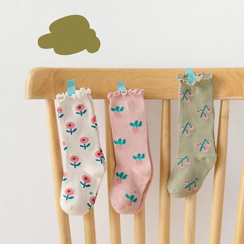 Children's socks autumn and winter cartoon wooden ear children's socks