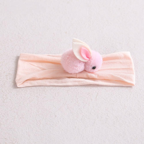 Cute plush bunny hair accessories baby soft elastic headband newborn headband