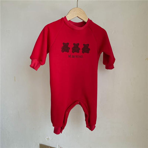 Children's climbing clothes winter clothes plus velvet warm baby jumpsuit