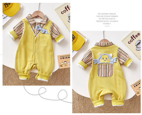 Autumn New Baby Jumpsuit Men's Baby Cotton Outside Clothes Long Sleeve Climbing Clothes Ha Clothes