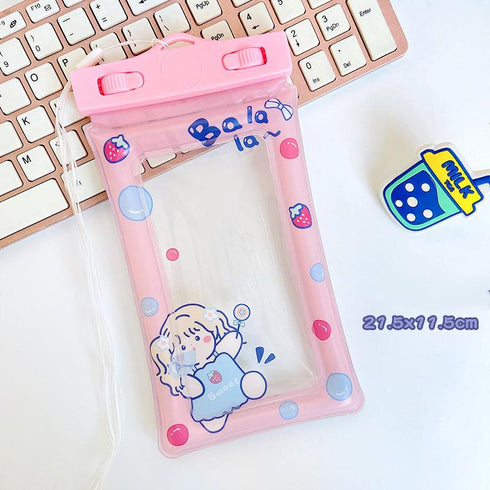 Mobile Phone Airbag Waterproof Bag Touch Screen Sealing Bag Cute Cartoon Waterproof Bag Swimming Drifting Mobile Phone Waterproof Cover
