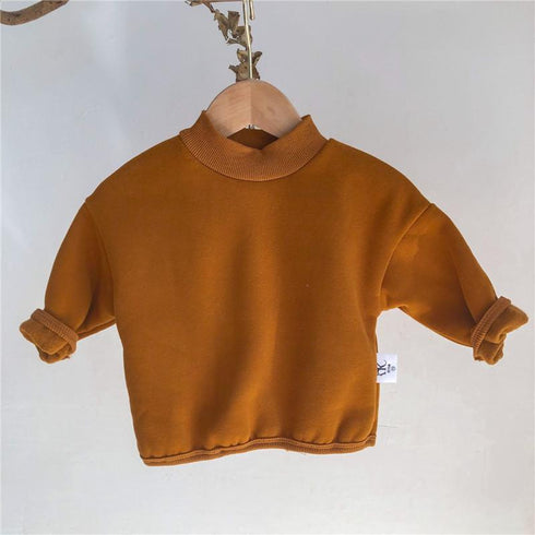 Plus velvet small turtleneck sweater loose thick velvet top