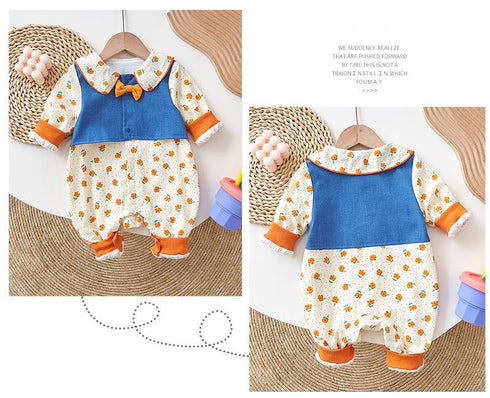 Autumn Baby Girl Flower Ha Clothes Outside Suit Jumpsuit